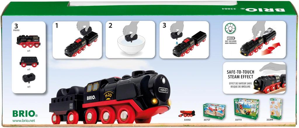 BRIO Power Steam Train Деревянный рельсовый электромобиль Локомотив 33884
