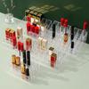 Transparent Non-Acrylic Lipstick Organizer for Desktop - Small Lip Gloss Holder with Grid Design