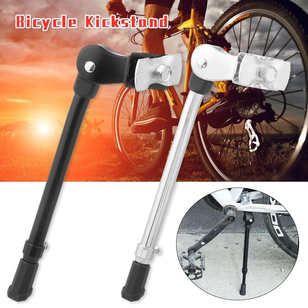 Black Silver Alloy Adjustable Kick Stand Kickstands Bicycle Parts Mountain Bike