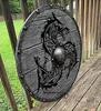 Medieval Era Adult Size 24" Shield Handmade Natural Wood & Iron Battle Play Halloween Warrior Cosplay (Vintage)