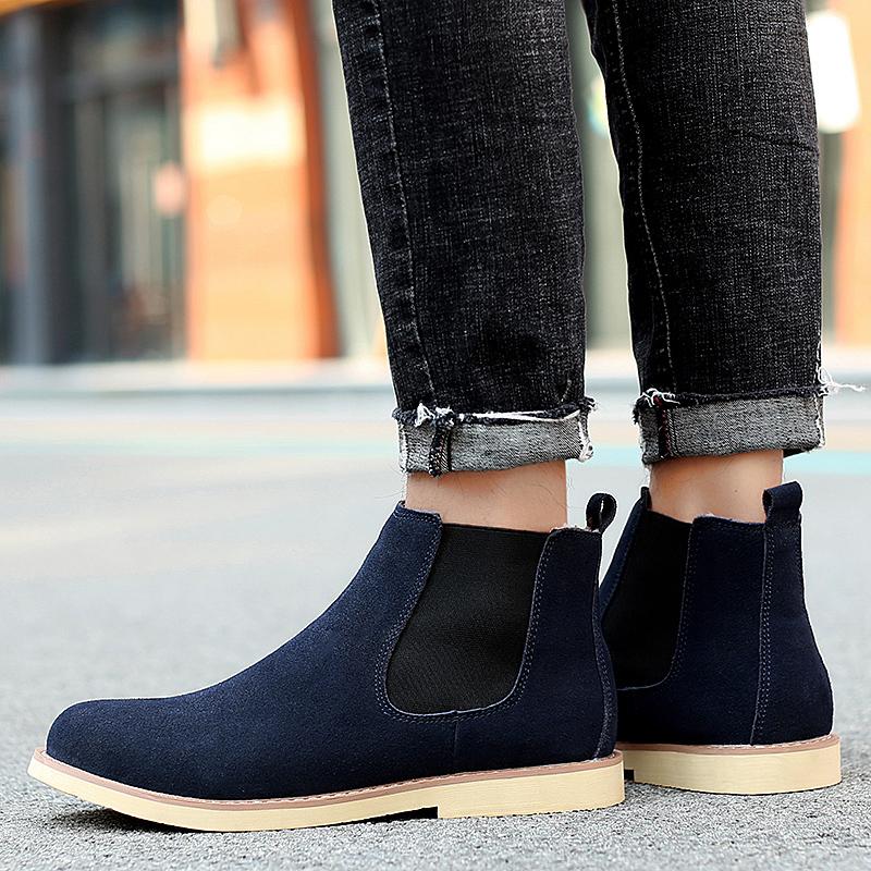 Модные туфли «Челси» Теплые зимние кожаные ботинки Нескользящие мужские ботинки Мужская обувь Классические мужские ботильоны Удобные ботинки
