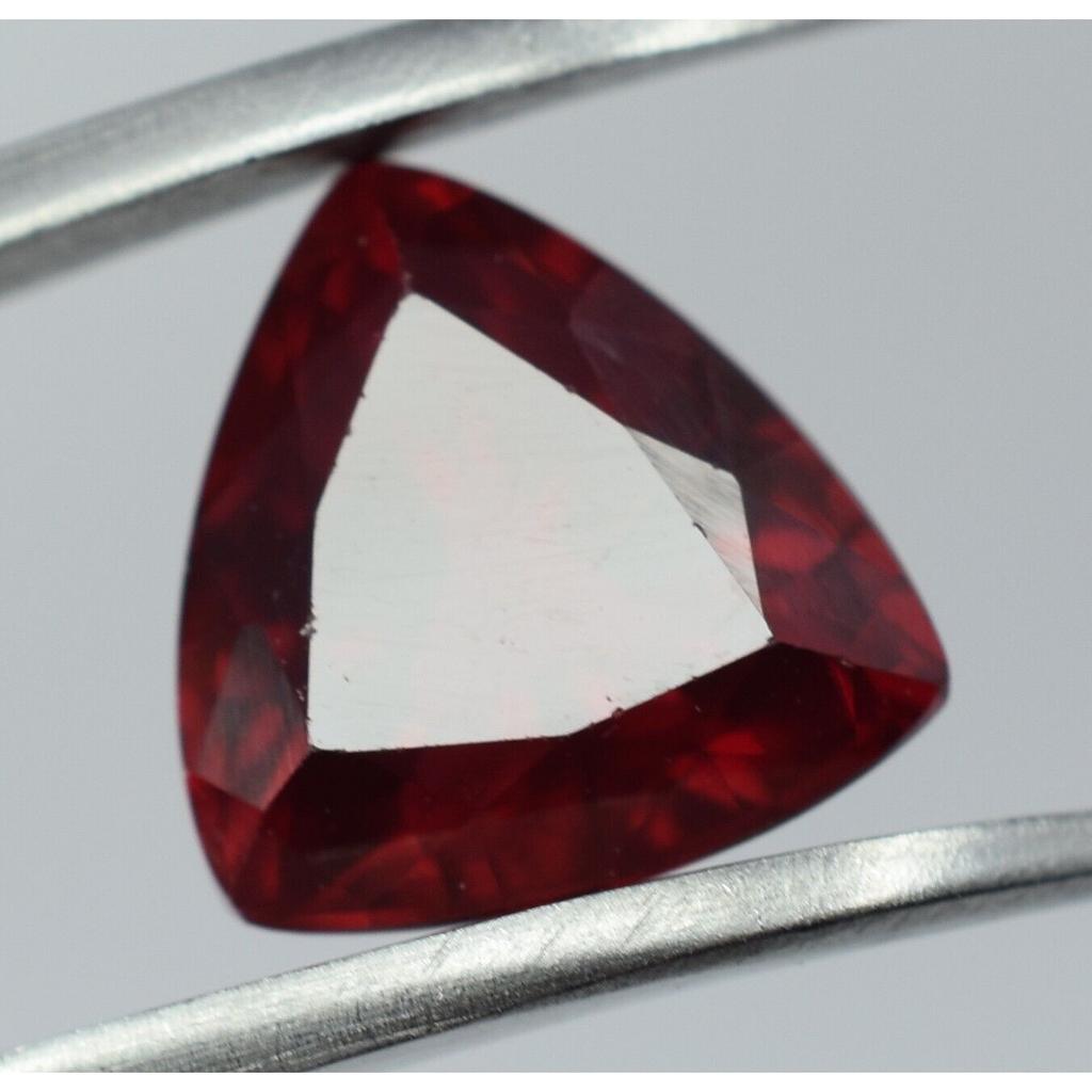 A+ NATURAL Ruby Trillion Shape Bloody RED 4.85 Ct CERTIFIED Rare Loose Gemstone