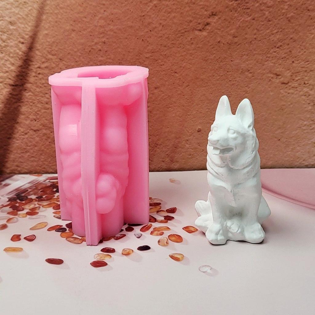 3D Dog Statue Silicone Molds for Candle Soap Home Decoration Making Fondant Silicone Molds Cement Gypsum Silicone Molds