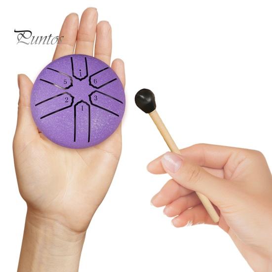 Стальной язычковый барабанчик Rain Chime 3 дюйма 6 нот мини-барабан Handpan Sound Healing Instrument Chakra Tank Drum для йоги, медитации