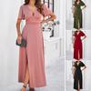 New Women'S Clothing Daily Temperament Elegant Casual Pure Desire Sexy Printed Jumpsuit Long Skirt Light Dress High-End Party Dress