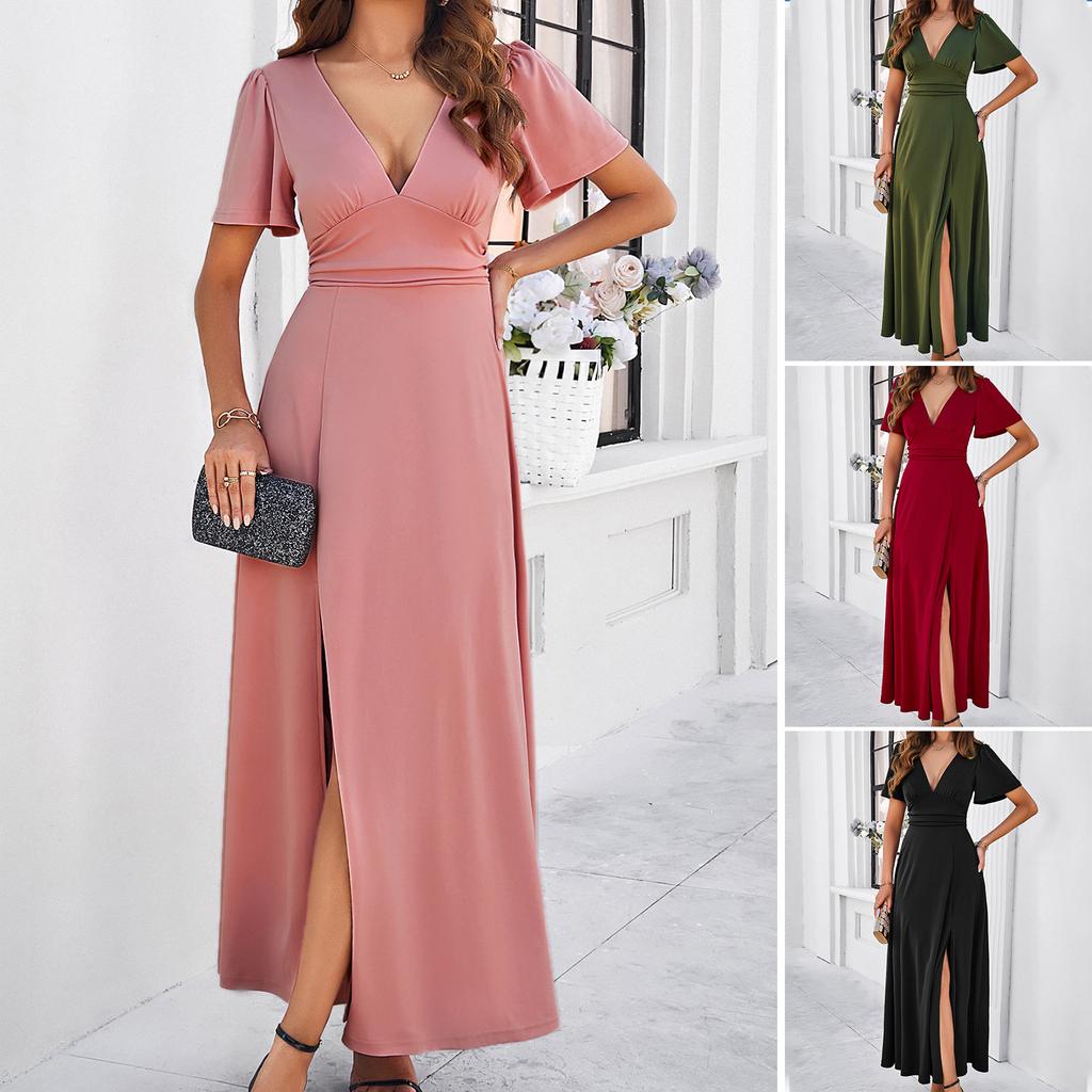 New Women'S Clothing Daily Temperament Elegant Casual Pure Desire Sexy Printed Jumpsuit Long Skirt Light Dress High-End Party Dress