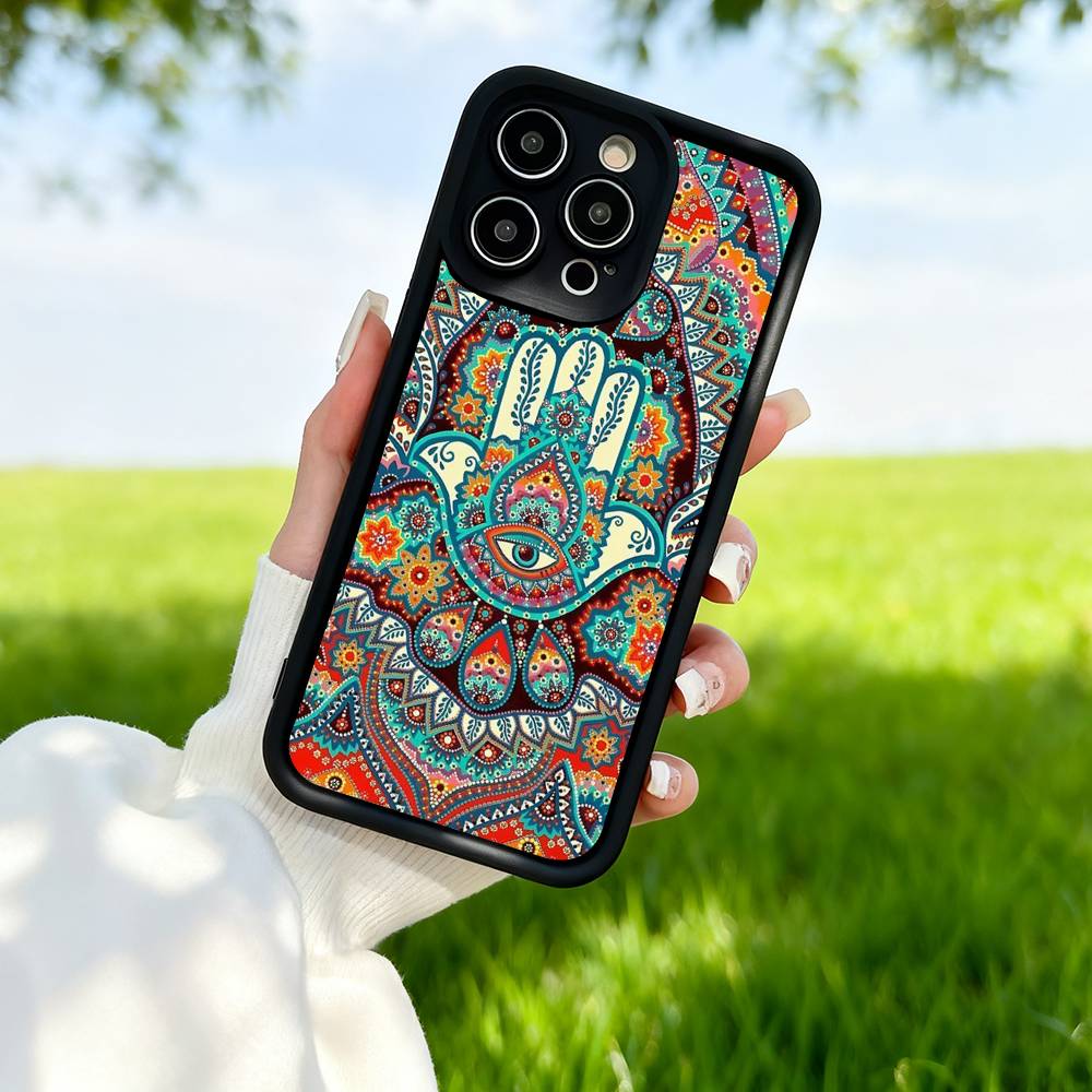 Чехол для телефона с мандалой, чакрами, йогой для IPhone 17 16 15 14 13 12 Pro Max Plus Air Черный Полное покрытие ТПУ