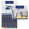 Золотая металлическая коробка цветных карандашей Faber 24 цвета Faber-Castell, карандаши.