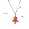 Women's European & American Style Copper Zircon Gold-Plated Christmas Tree Pendant Necklace