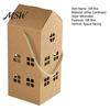 Multi-layer Hollow Design 10PCS House Shaped Paper Candy Boxes, Cardboard Treat Containers with Sturdy Gift Cases Handle, Decorative Easy Assembly