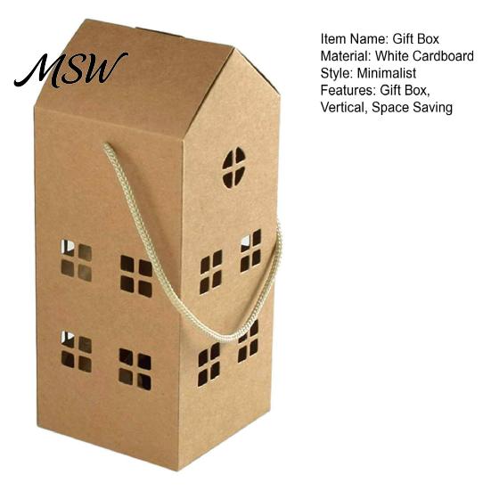 Multi-layer Hollow Design 10PCS House Shaped Paper Candy Boxes, Cardboard Treat Containers with Sturdy Gift Cases Handle, Decorative Easy Assembly