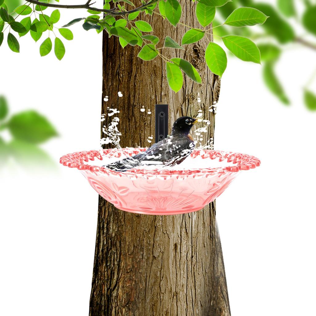 Outdoor Plastic Bird Bath, Wall Mounted Bird Bath, Tree Mounted Bird Bath, Suitable For Garden Fence, Terrace, Yard, Patio Decoration