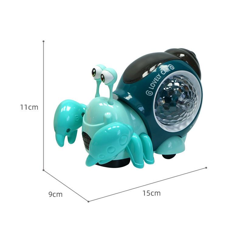 Children Electronic Toy Crawling Crab Walking Dancing Pets Robo Hermit Crab Snail Glowing with Music Light Baby Toddler Toy Gift