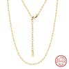 Jewellery S925 Sterling Silver Necklace European and American Adjustable 14K Gold Plain Chain
