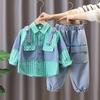 Spring Boys' Suit Fashion Long-sleeved T-shirt Jeans Children's 2-piece Suit