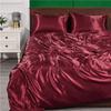 Luxury Bedding Sets 3PCS Solid Color Bed Cover Sets Silk Duvet Cover Set Summer Silk Sheets