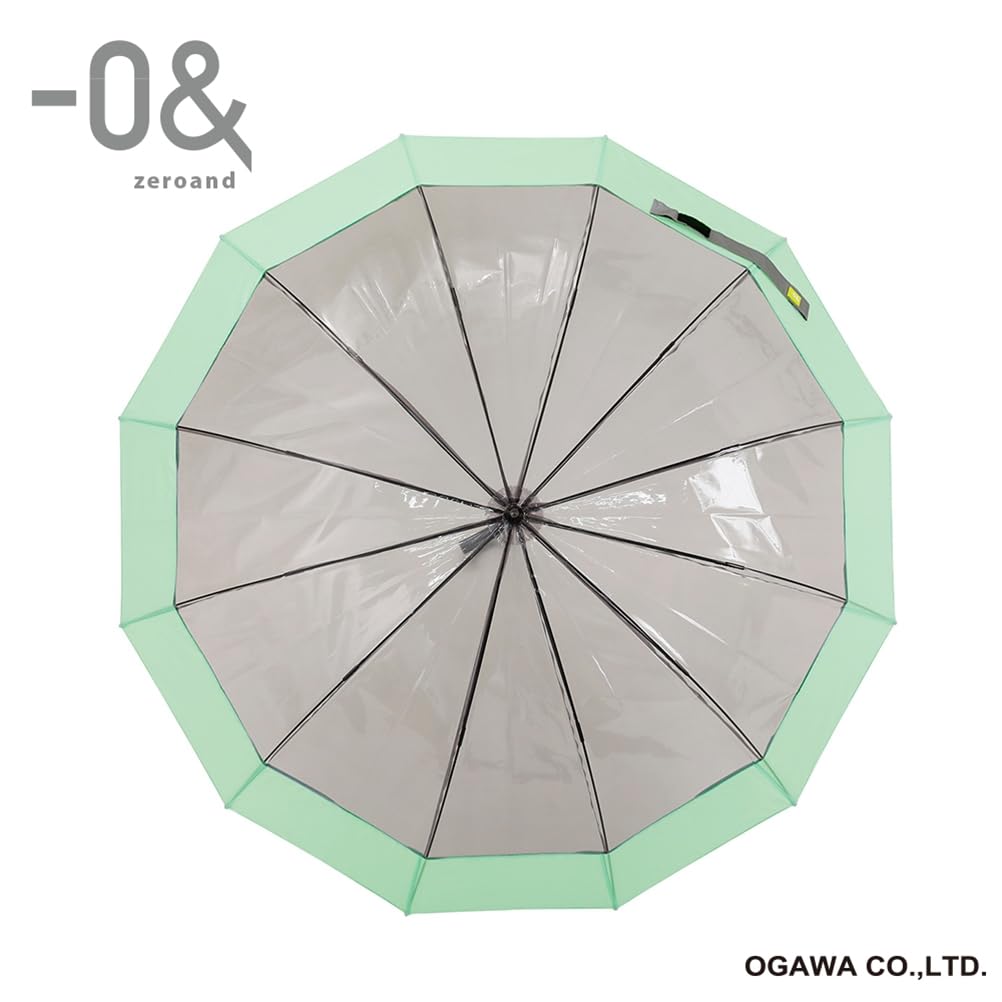 Огава Rain Long 12 Zero Nano Ручной Безопасность 52339 Женский Зонт, Зонт, Спицы, 60см, & Мятный, Водоотталкивающий, Открытие, Пэчворк, Чехол,