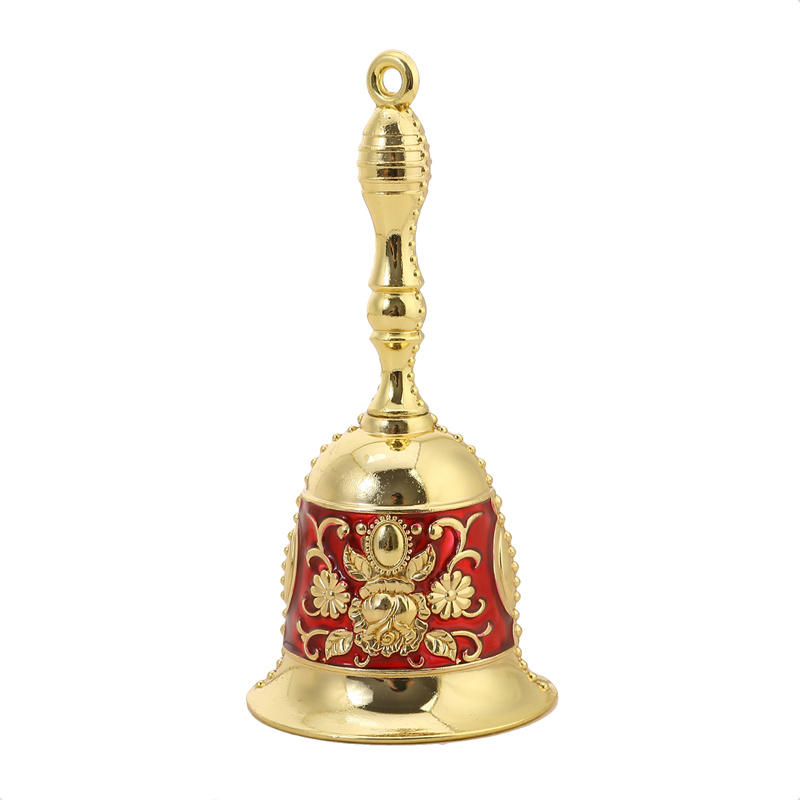 Винтажный колокольчик с ручным приводом для вызова персонала, рождественский расписной колокольчик для украшения свадебных мероприятий
