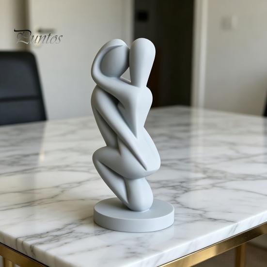 Сбалансированное по весу украшение, 3D-печатная скульптура обнимающейся пары, абстрактная фигурка объятий с плавными изгибами, минималистичная статуэтка из устойчивого к пятнам материала