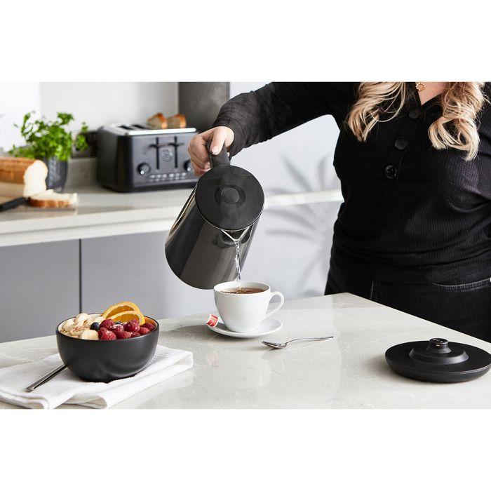 Alexa Bouilloire Électrique Intelligente WIFI 1,5L, Sans Fil, Écran Tactile LED SWAN SK14650BLKNEU 1800W Noir 58000