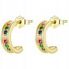 S925 Earrings -Plated Colorful Stud Zircons Crystals