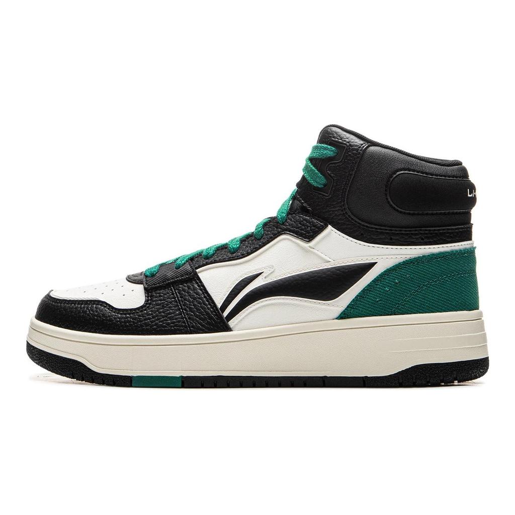 Li Ning Tianji Soft HI Нескользящие Износостойкие Средние Кеды для Скейтборда Мужские Белый Черный Зеленый AGCU367-2