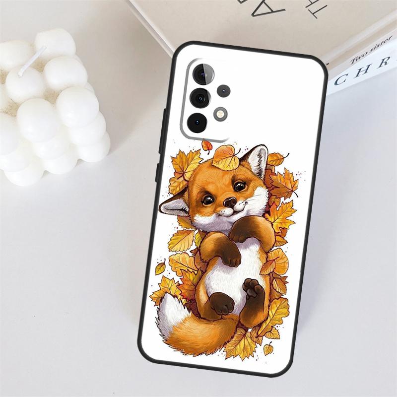 Autumn Leaves Fall Fox For Samsung Galaxy A55 A35 A15 A36 A56 A26 A16 A22 A32 A52 A54 A34 A53 A33 A13 A06 A05 Case