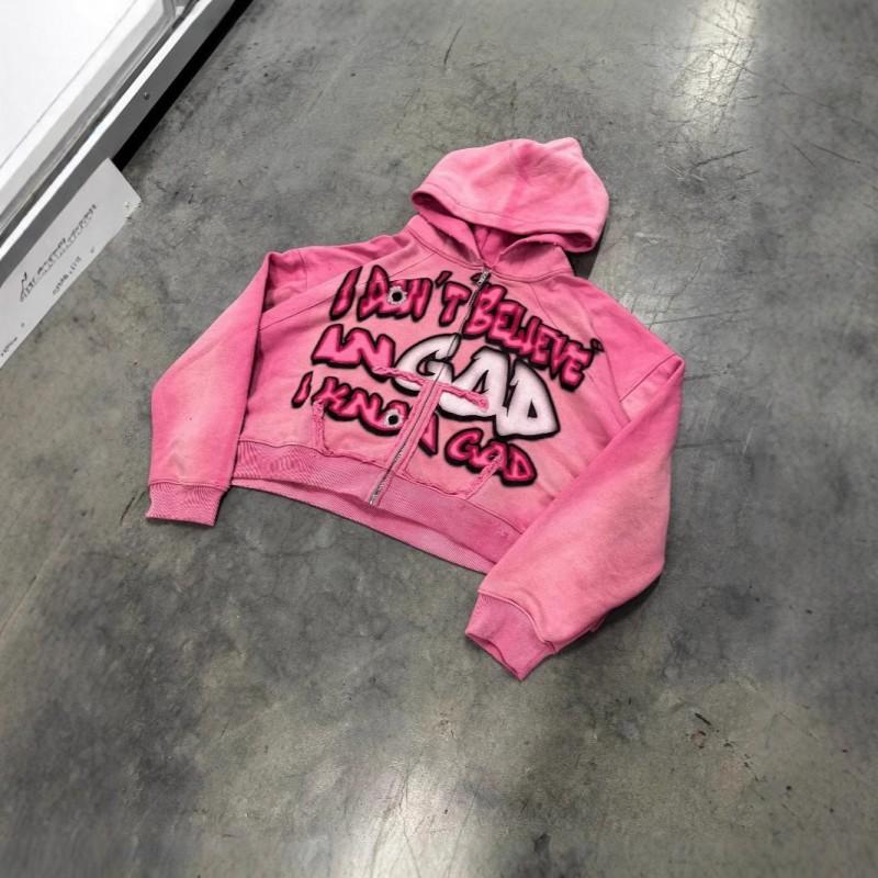 Womens Printed Zip Hoodie Couple Harajuku Style Customizable Casual Sweatshirt