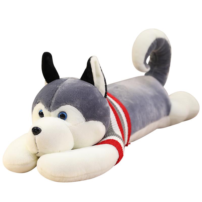 New Huggable Giant Dog Plush Toy Soft Stuffed Husky Long Pillow Cartoon Animal Doll Sleeping Cushion Home Decor Kids Gift