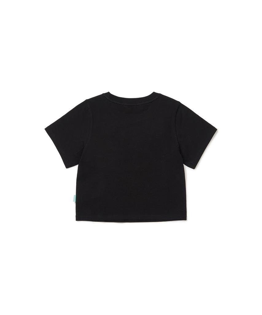 INSTANTFUNK Crop Vintage Logo T-Shirt - Black