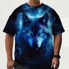 Футболка с принтом с изображением свирепого волка, мужская, 3D, бутик, летняя модная, повседневная, с круглым вырезом, мужская, футболка с коротким рукавом