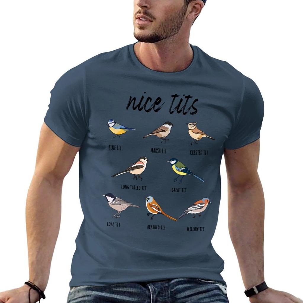 Nice Tits Funny Bird Watching T-Shirt oversizeds shirts graphic men clothes