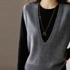 Spring Autumn Thin Top V-neck Knitted Vest Women All-match Loose and Thin Outer Wear Sweater Vest