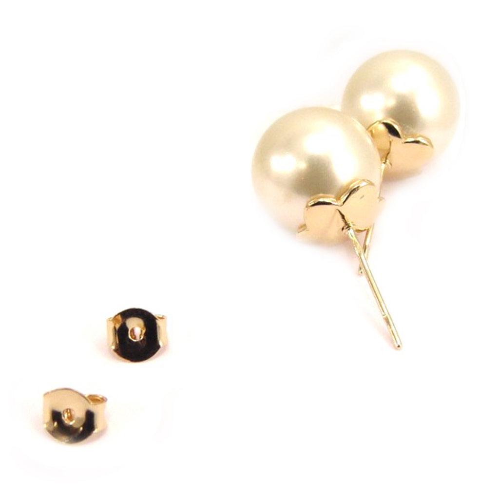 Les Trésors De Lily [L1252] - Gold Plated 'Perla' Earrings 13 Mm