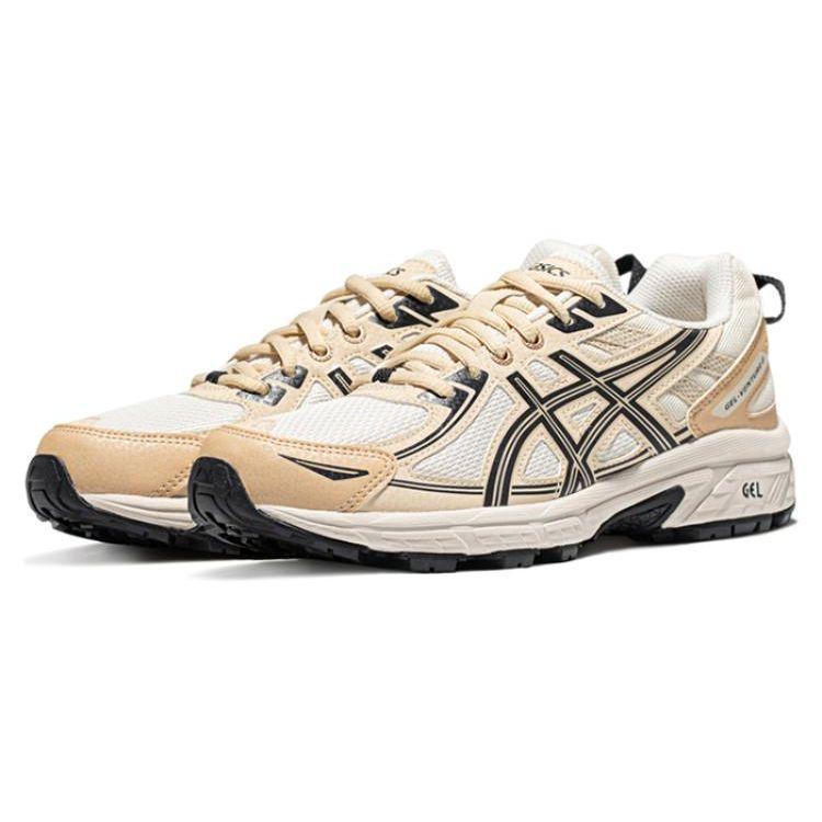 Asics GEL-VENTURE 6 Бежевый Черный Белый Женские Кроссовые Кроссовки для Бега и Повседневной Жизни 1012B359-105