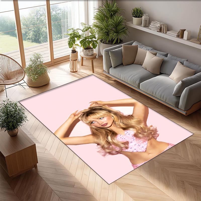 Soft Crystal Velvet Floor Rug,Sabrina Carpenter Anti Slip Decorative Carpet, Plush Area Mat For Indoor Home Decoration