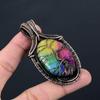 Tree Of Life Rainbow Solar Quartz Gemstone Pure Copper Wire Wrapped Handmade Pendant Jewelry