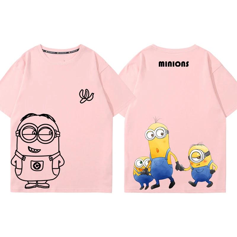 MINISO Футболка с принтом аниме и мультфильма «Губка Боб» для детей и подростков, летняя, смешная, с круглым вырезом, футболка, одежда с коротким рукавом для мальчиков и девочек