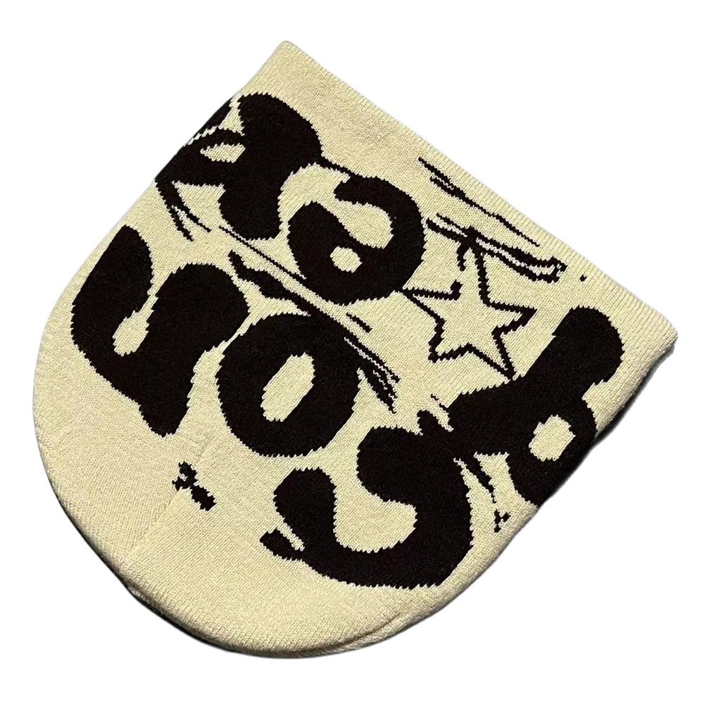 Fashion Letter Beanie Hat for Women Men Comfortable Knit Hat PullOver Cap Girls Y2K Skull Cap Sport Hat Adult Headdress