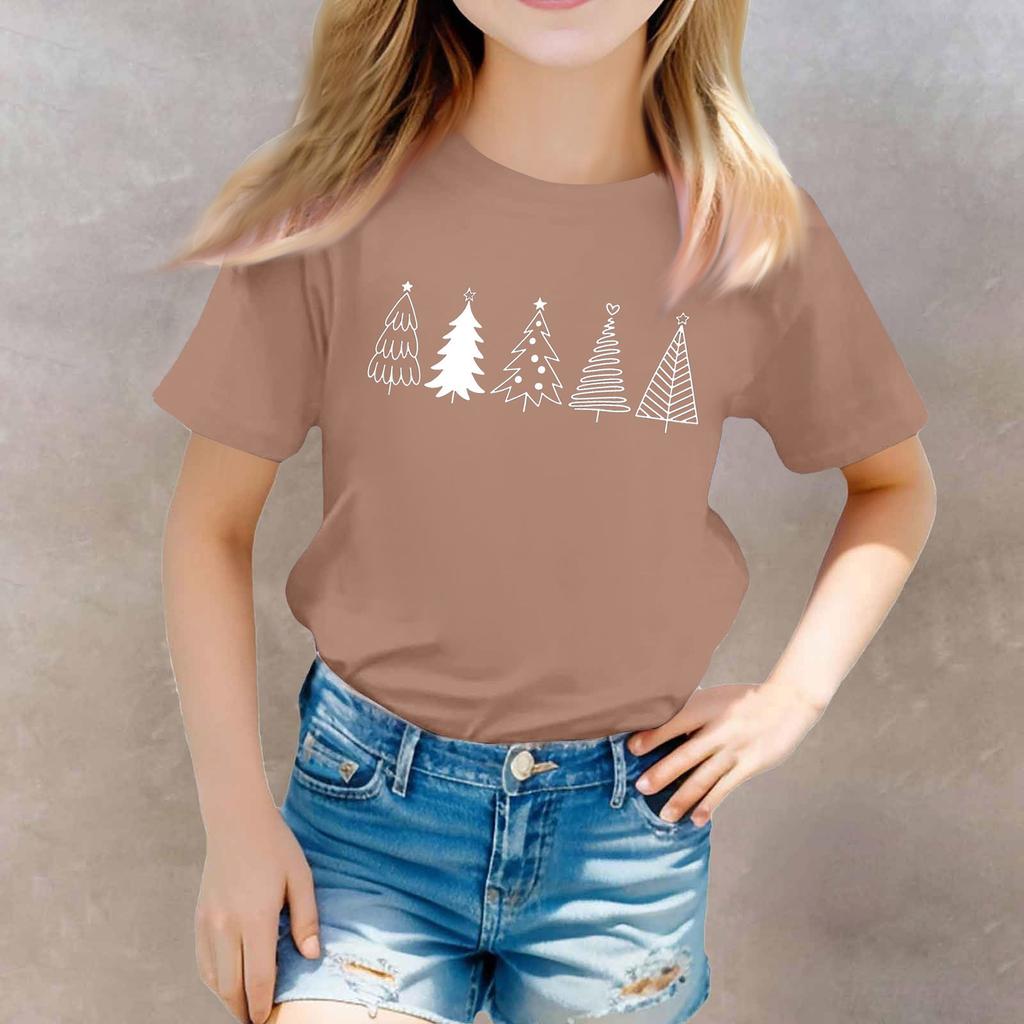 Christmas Day Toddler Girl Boy T-Shirts Kids Top Boys And Girls Printed Short Sleeved T-shirt