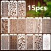 15 штук/набор, Тема геометрической текстуры, Сделай сам, Шаблон для мытья и полый для рисования, Инструмент для граффити, Пластина для копирования питомцев, Геометрическая тема