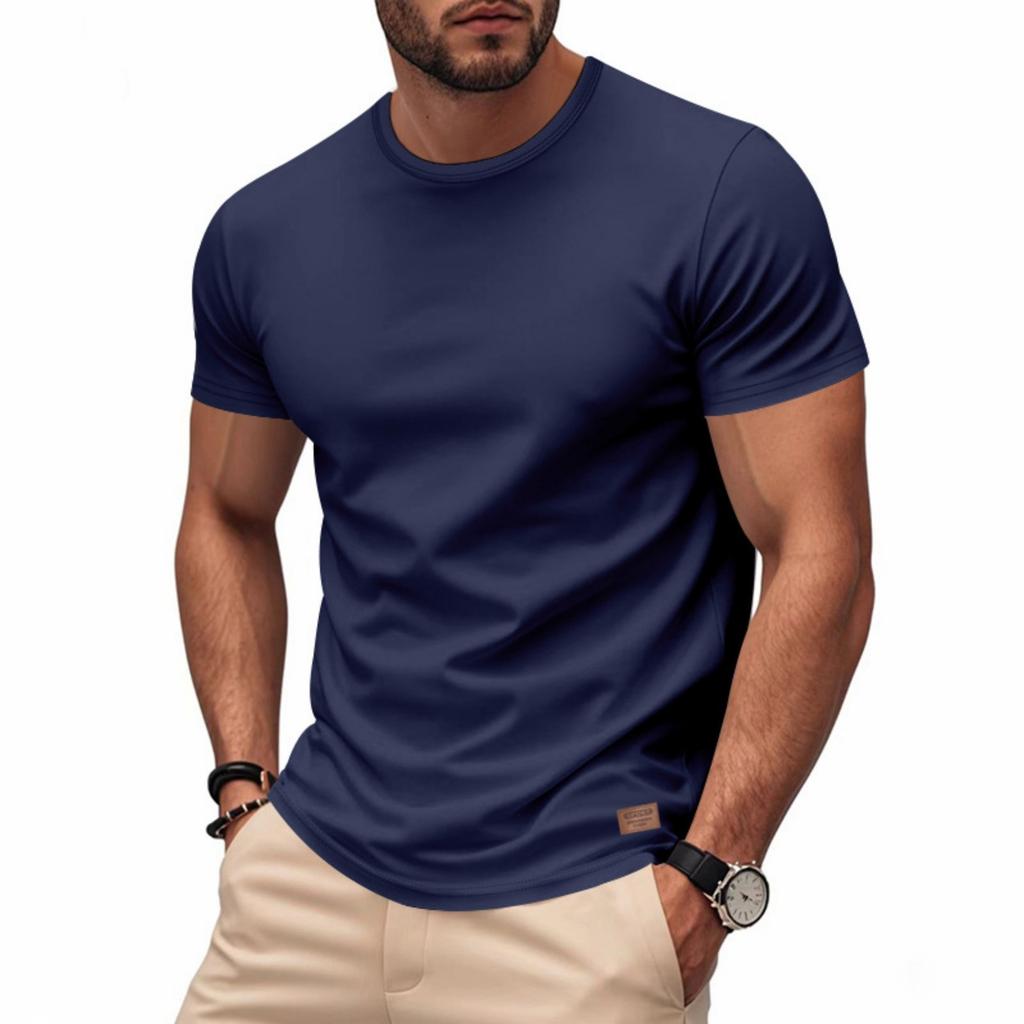 Men's Premium Classic Light Luxury Loose  Quick Drying Trend  Collar Basic T-shirt