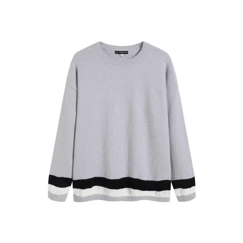 Round Neck Spring and Autumn Trend Loose Retro Long-sleeved Tops Casual Knitwear