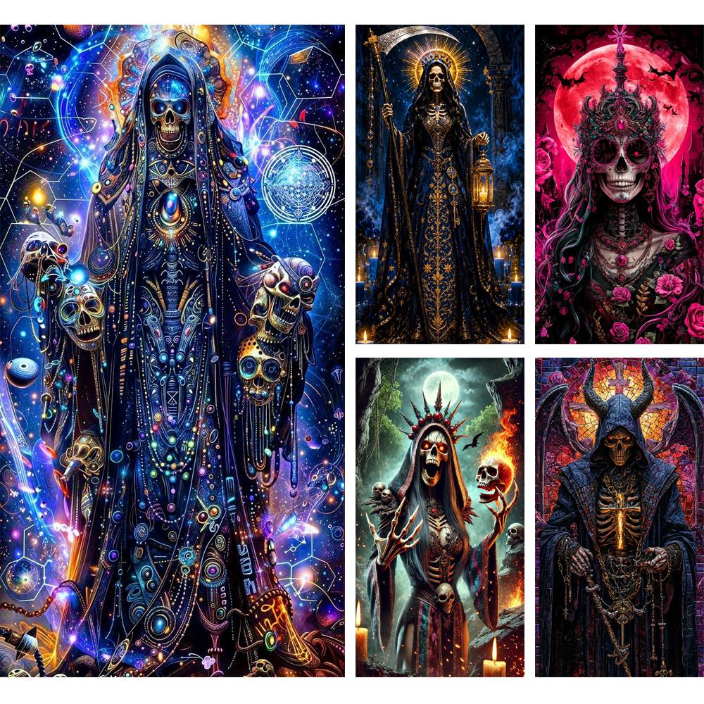 Fantasy Death's Skull Picture DIY Diamond Painting Cross Stitch Full Drills Diamond Mosaic New Collection Home Decor