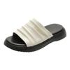 Spot! Slack pleated Bangkok drag flat-bottomed slippers 2025 summer new soft-soled slippers that are not tired of feet