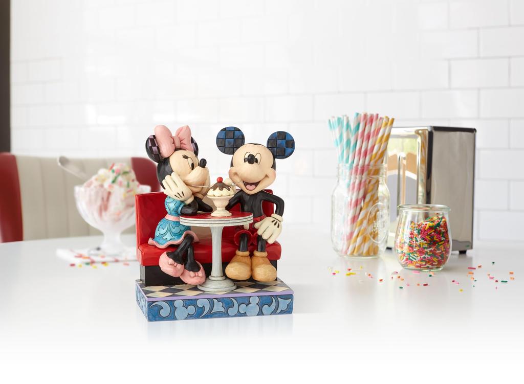 Enesco Disney Traditions Джима Шора Микки и Минни Маус Soda Shop разноцветная фигурка, 6,25 дюйма,