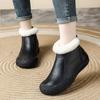New Fashion Winter Boots Women Cowhide Leather Fur Lined Warm Fuzzy Snow Boots Ladies Zip Up Black Short Boots