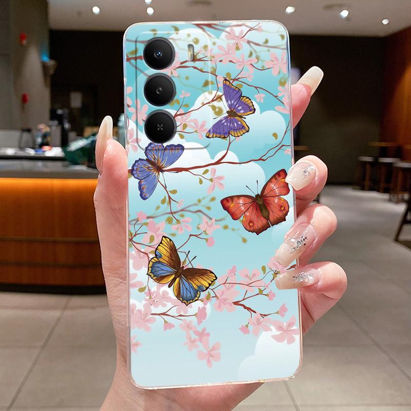 Силиконовый чехол для Realme P3 Lite Красивые цветы Бабочка Защитный ТПУ Мягкая задняя крышка Fundas для телефона Realme P3 Lite 4G