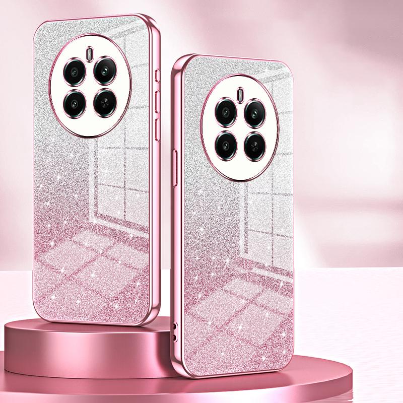 Для Realme 12 4G/12+ 5G Градиентные Блестящие Чехлы для Телефона Гальванизированный Ударопрочный ТПУ Чехол