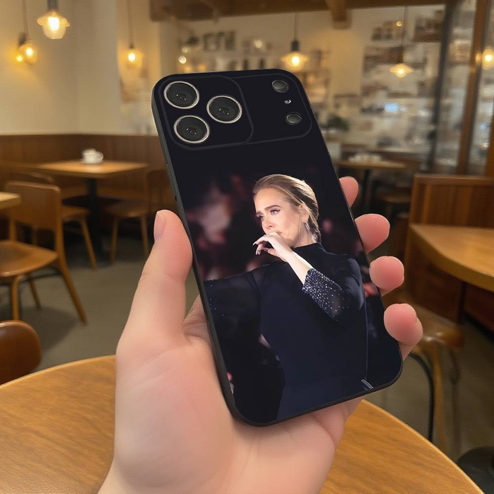 Чехол для телефона певицы А-Адель для iPhone 17,16,15,14,13,12,11,Pro,XS,Max,XR,Plus,E,SE4,Mini Черный Мягкий Чехол